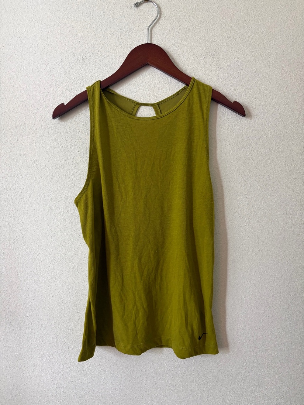 Nike Dri-FIT Twist Training Tank Chartreuse Mesh Keyhole Back Women's Small